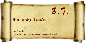 Borsody Tamás névjegykártya